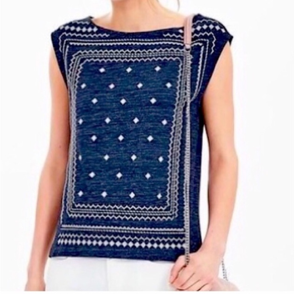 Banana Republic Blue Boxy Cap Sleeve Blouse